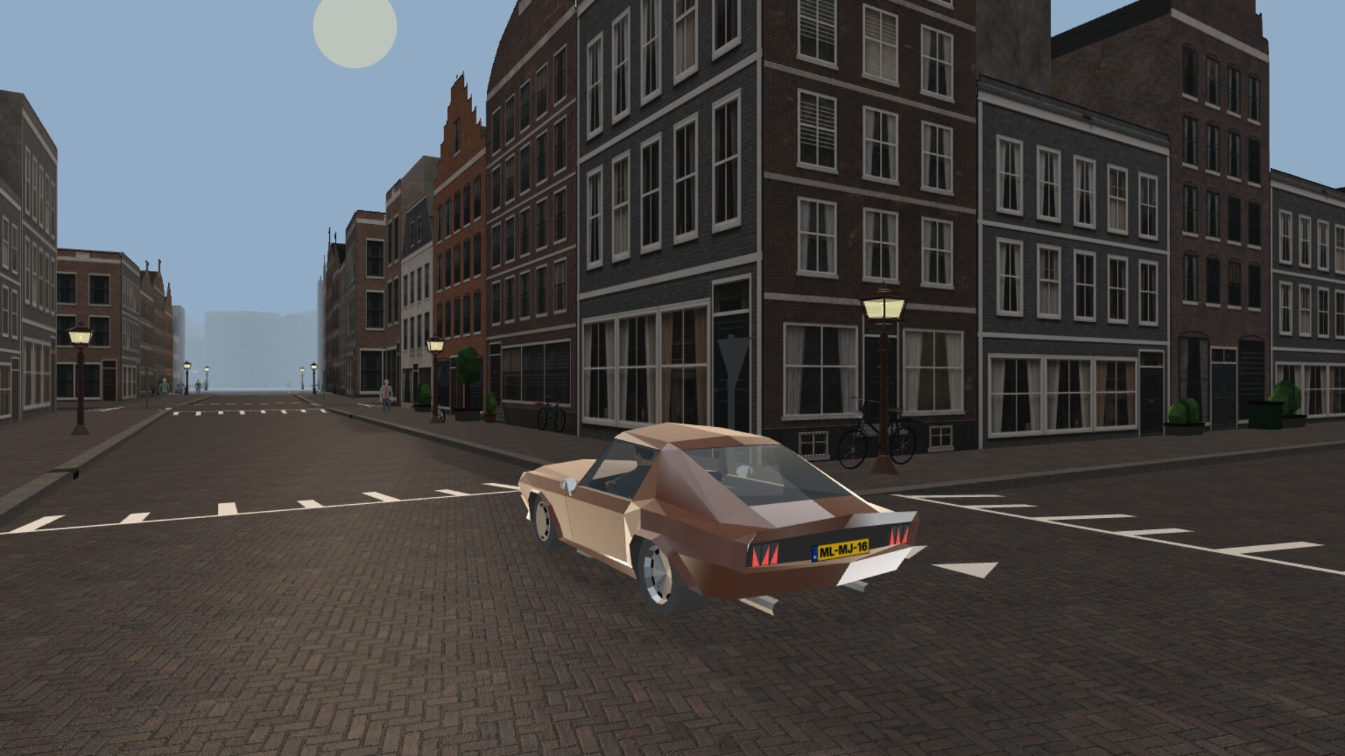 Driving a customised car through Amsterdam streets